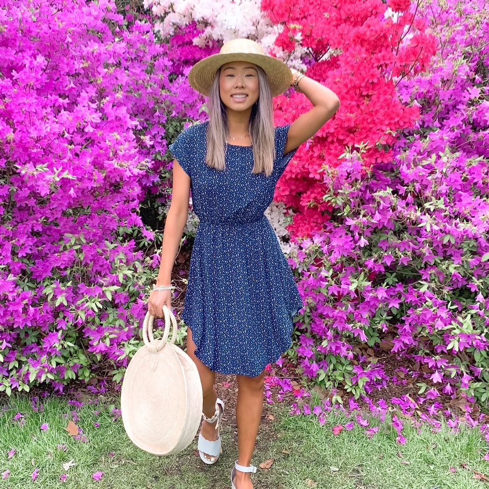 Blue polkadot dress